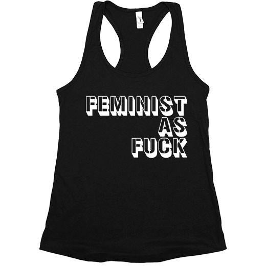 Feminist As Fuck Stencil -- Women's Tanktop - Feminist Apparel - 4