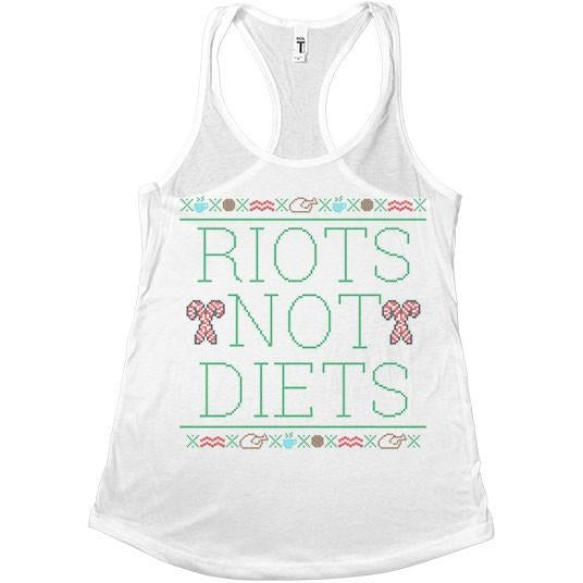 Riots Not Diets Cross-Stitch -- Women's Tanktop - Feminist Apparel - 2
