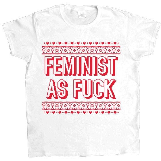 Feminist As Fuck Cross-Stitch -- Women's T-Shirt - Feminist Apparel - 1