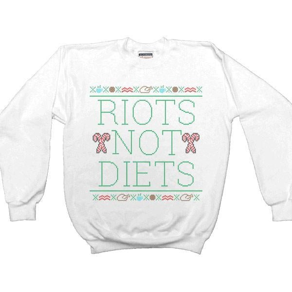 Riots Not Diets Cross-Stitch -- Women's Sweatshirt - Feminist Apparel - 2