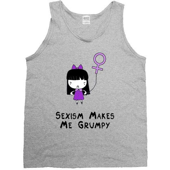 Sexism Makes Me Grumpy -- Unisex Tanktop - Feminist Apparel - 2