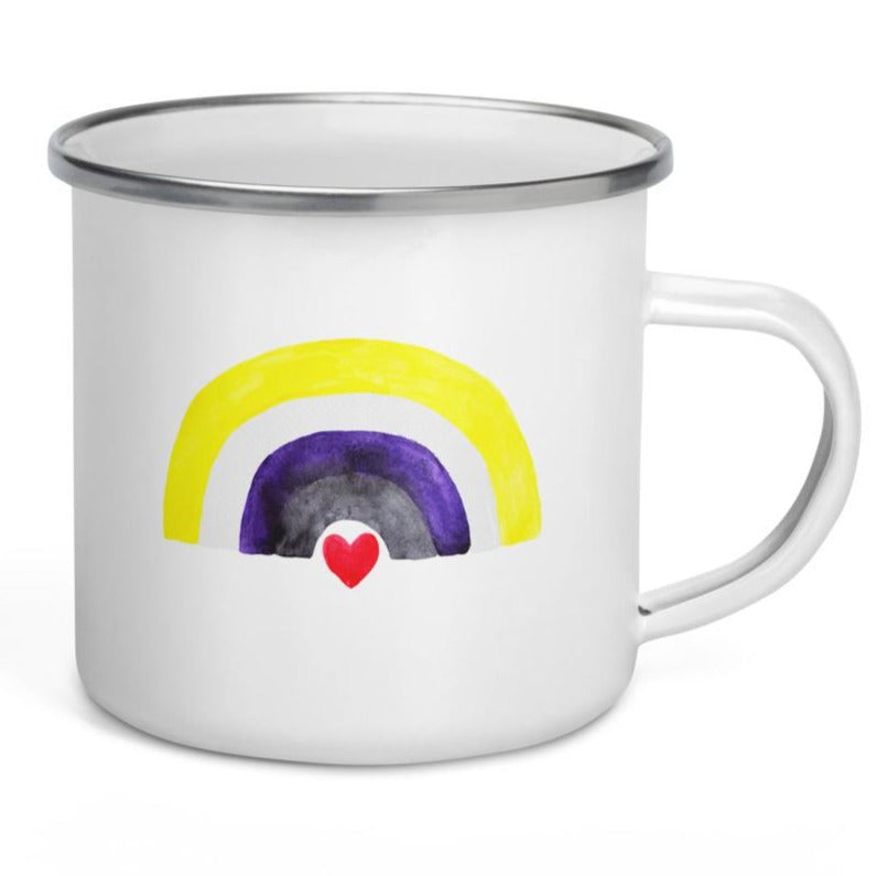 Non-Binary Rainbow Flag -- Enamel Mug