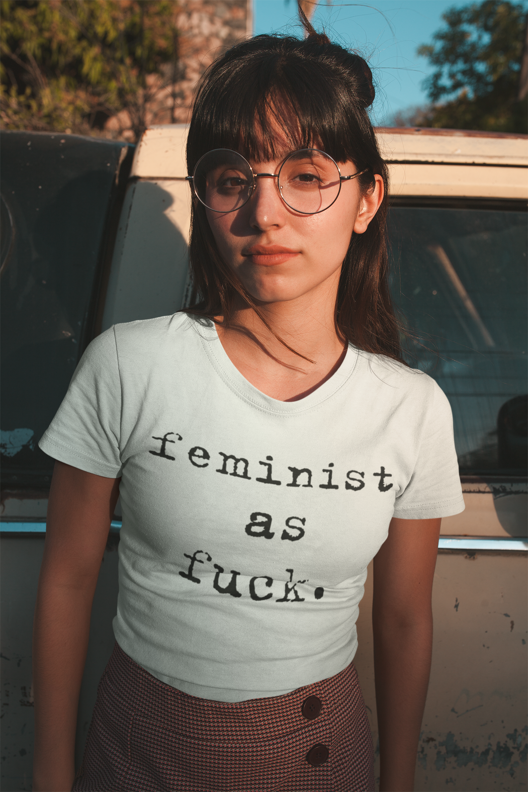 Feminist As Fuck Typewriter -- Women's T-Shirt