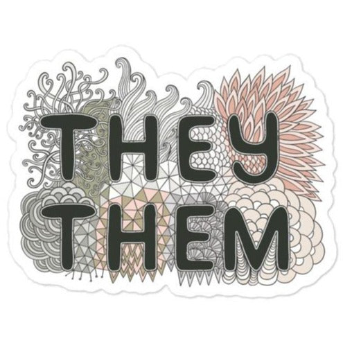 They/Them Pronouns Doodle -- Sticker