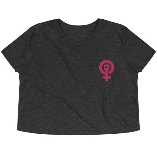 Feminist Fist -- Embroidered Crop Top