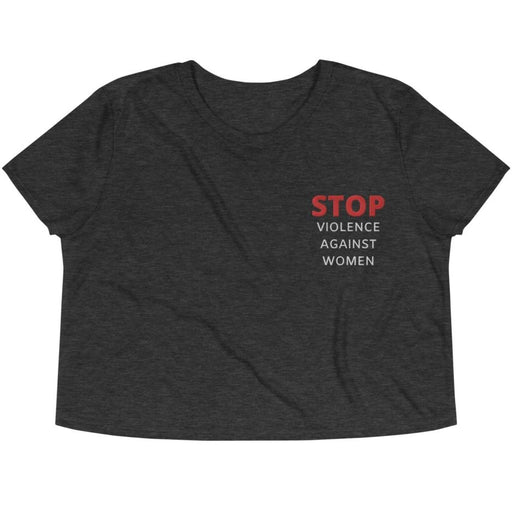 Stop Violence Against Women -- Embroidered Crop Top