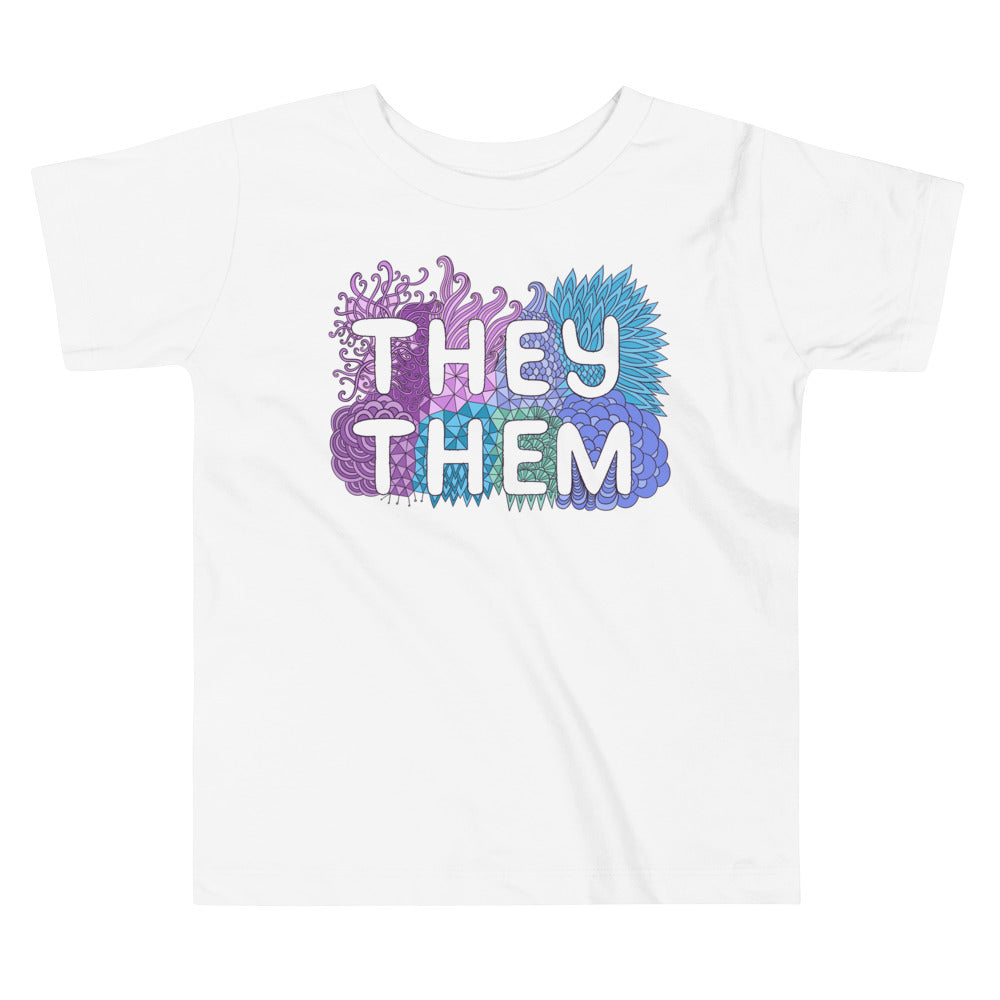 They/Them Pronouns Pastel Doodles -- Youth/Toddler T-Shirt