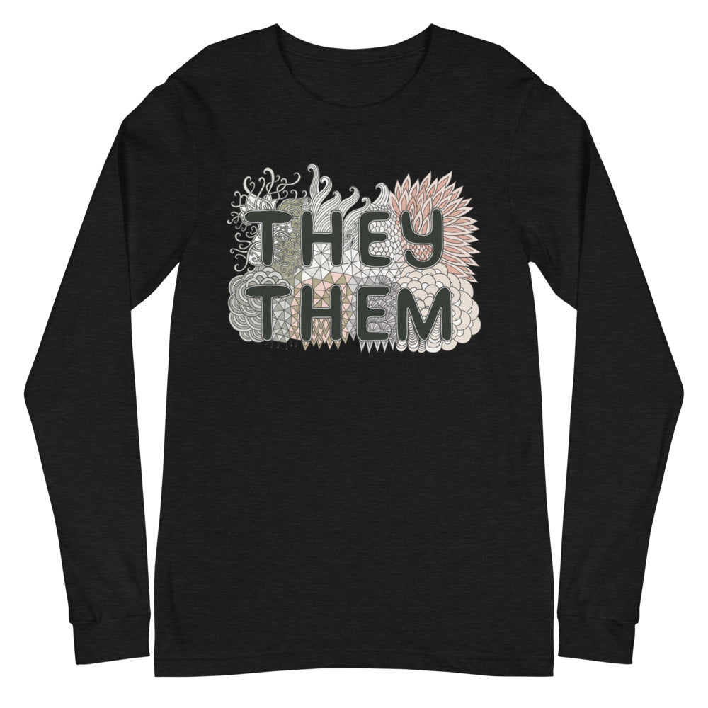 They/Them Pronouns Doodle -- Long Sleeve