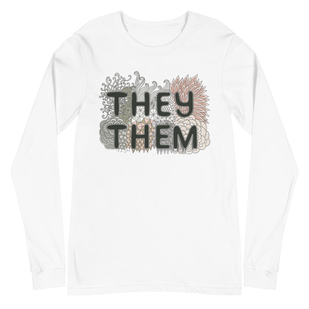 They/Them Pronouns Doodle -- Long Sleeve