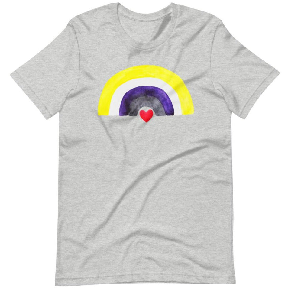 Non-Binary Rainbow Flag-- Straight Cut T-Shirt