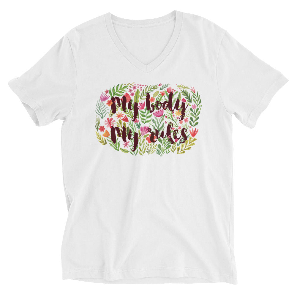 My Body My Rules (Watercolor Flowers) -- Unisex T-Shirt