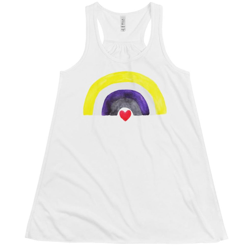 Non-Binary Rainbow Flag -- Fitted Tanktop
